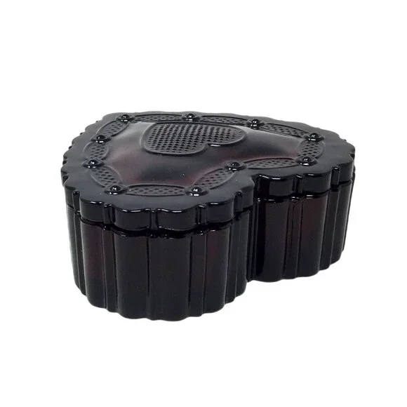 Vintage Avon 1876 Cape Cod Collection Ruby Red Glass Heart-Shaped Trinket Box - Picture 8 of 14